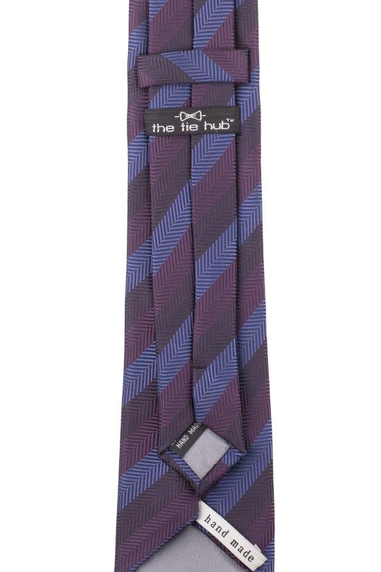 Purple Striped Microfiber Necktie for Men