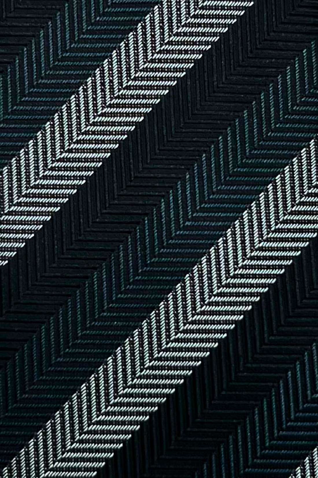 Black Striped Microfiber Necktie for Men