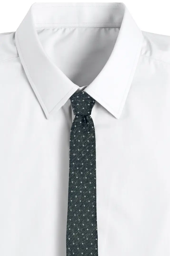 Black Geometric Microfiber Necktie for Men
