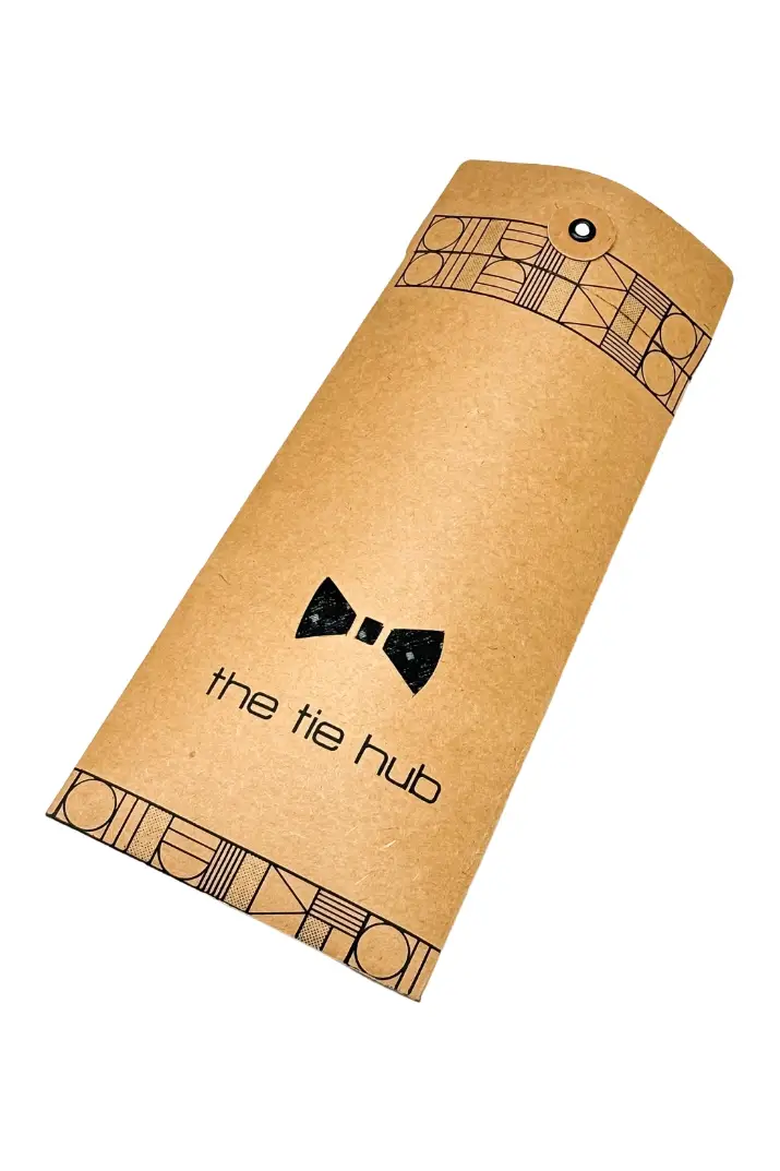 Black Geometric Microfiber Necktie for Men