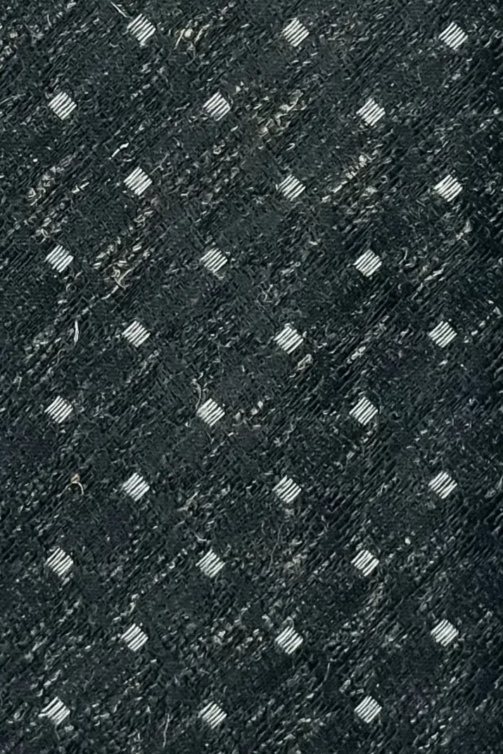 Black Geometric Microfiber Necktie for Men
