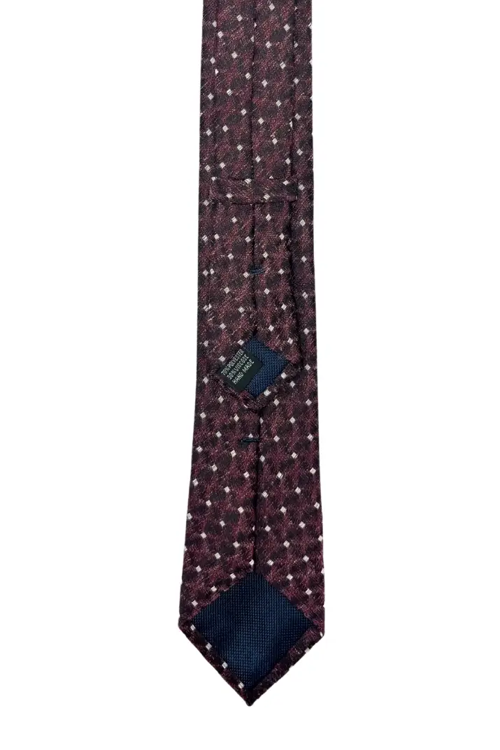 Red Geometric Microfiber Necktie for Men