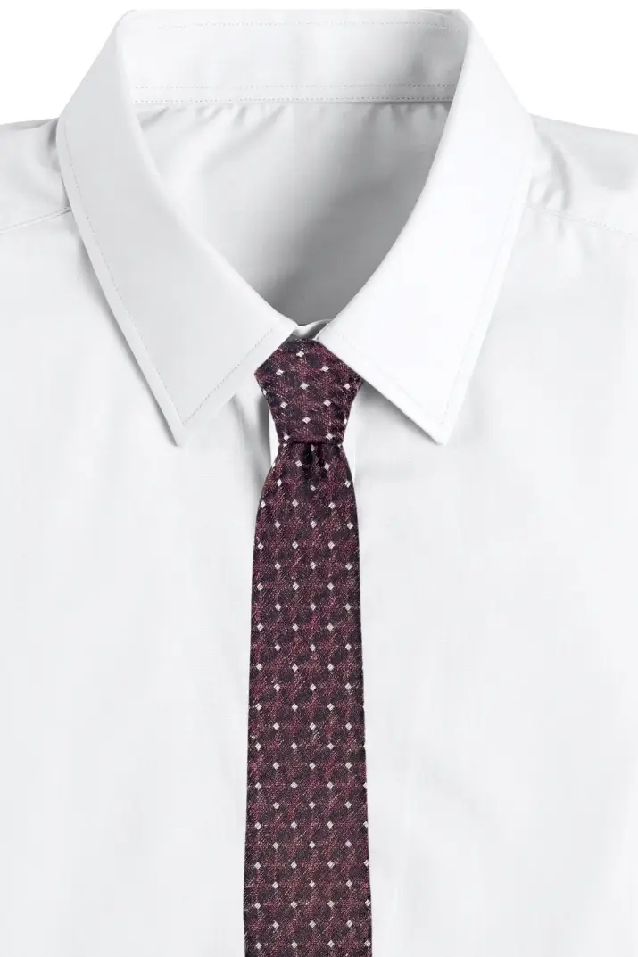 Red Geometric Microfiber Necktie for Men