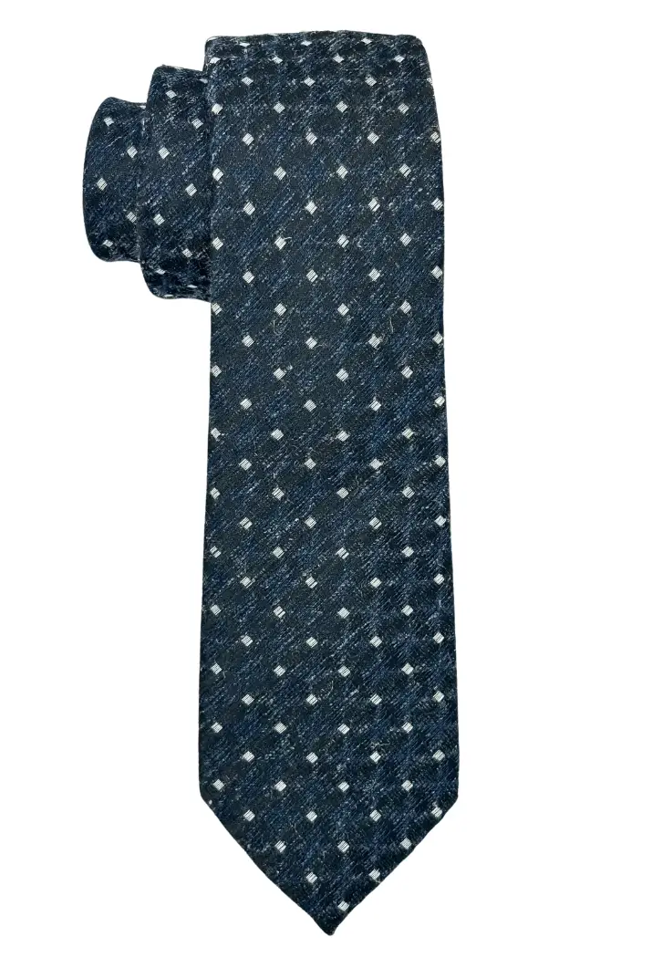 Blue Geometric Microfiber Necktie for Men