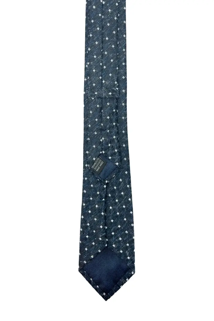 Blue Geometric Microfiber Necktie for Men