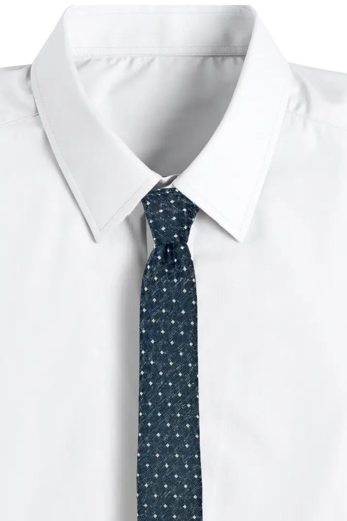 Blue Geometric Microfiber Necktie for Men