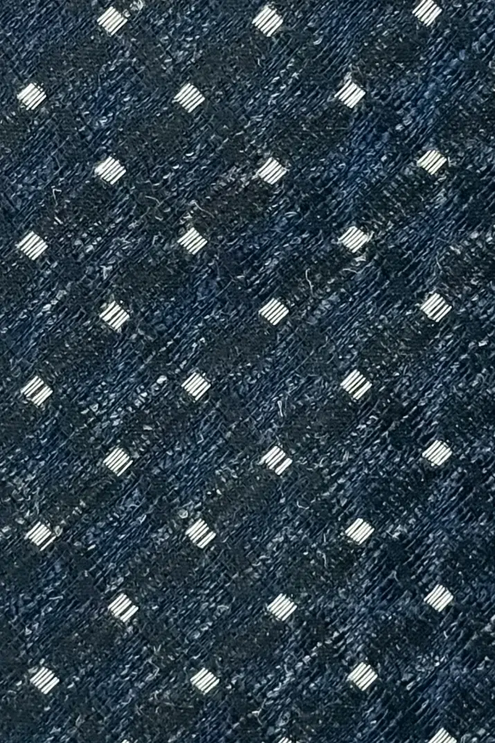 Blue Geometric Microfiber Necktie for Men