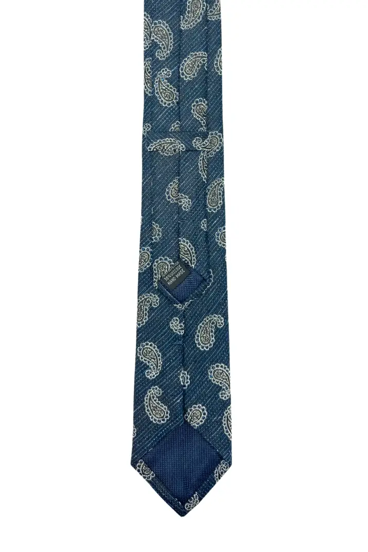 Blue Paisley Microfiber Necktie for Men