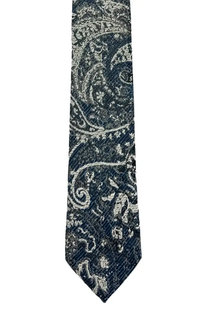 Blue Paisley Microfiber Necktie for Men