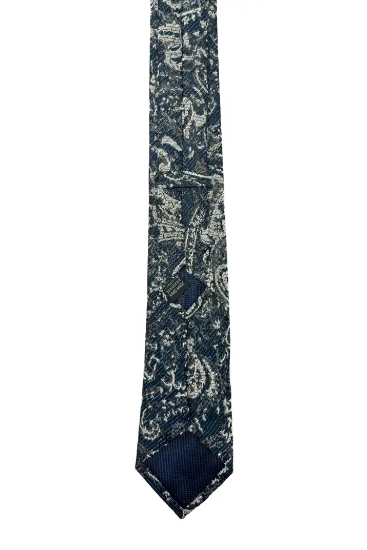 Blue Paisley Microfiber Necktie for Men
