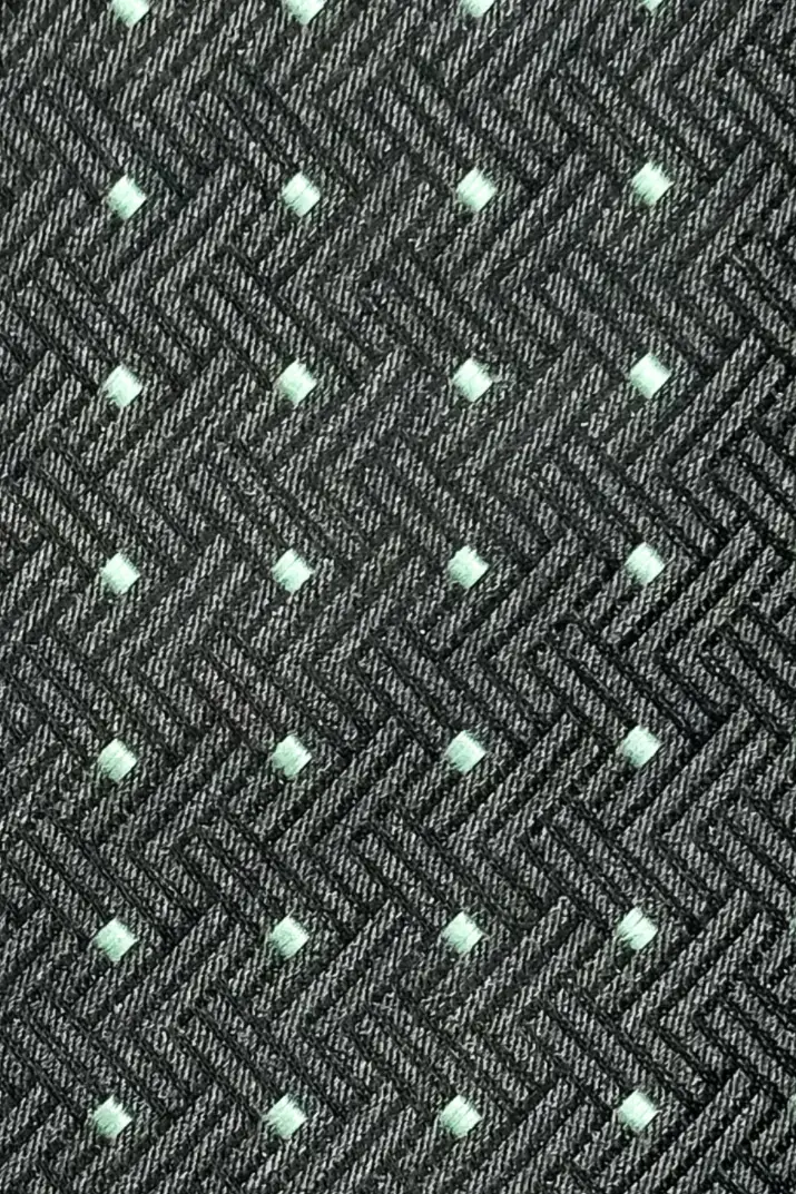 Grey Geometric Microfiber Necktie for Men