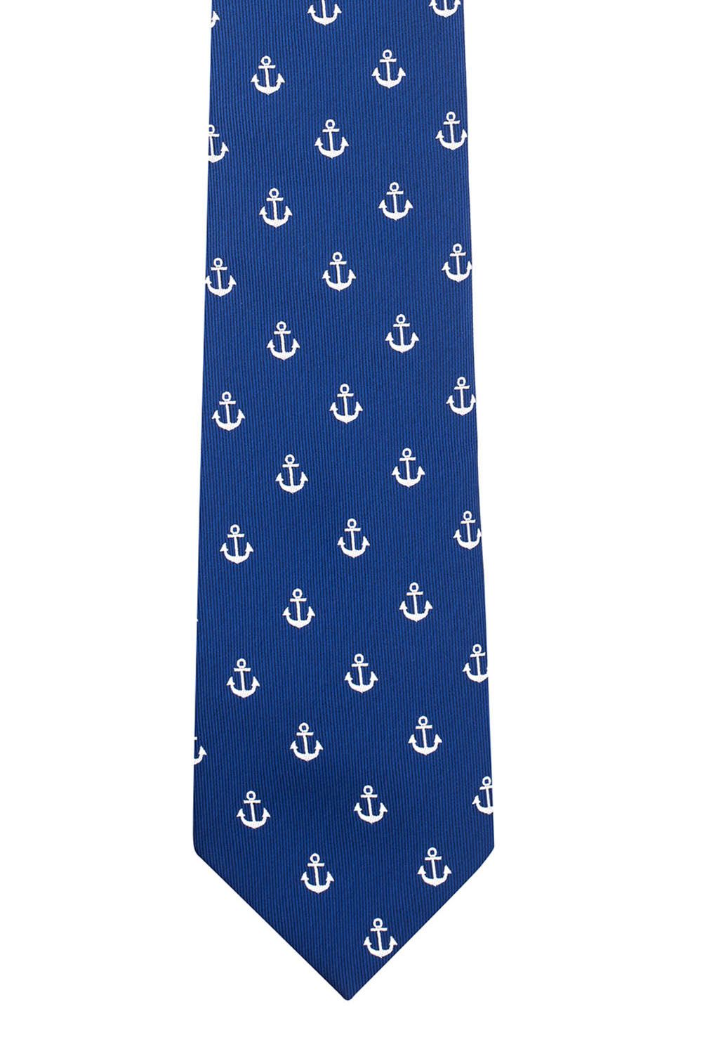 Blue Conversational Microfiber Necktie for Men