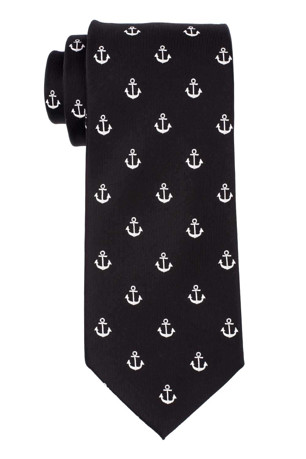 Black Conversational Microfiber Necktie for Men