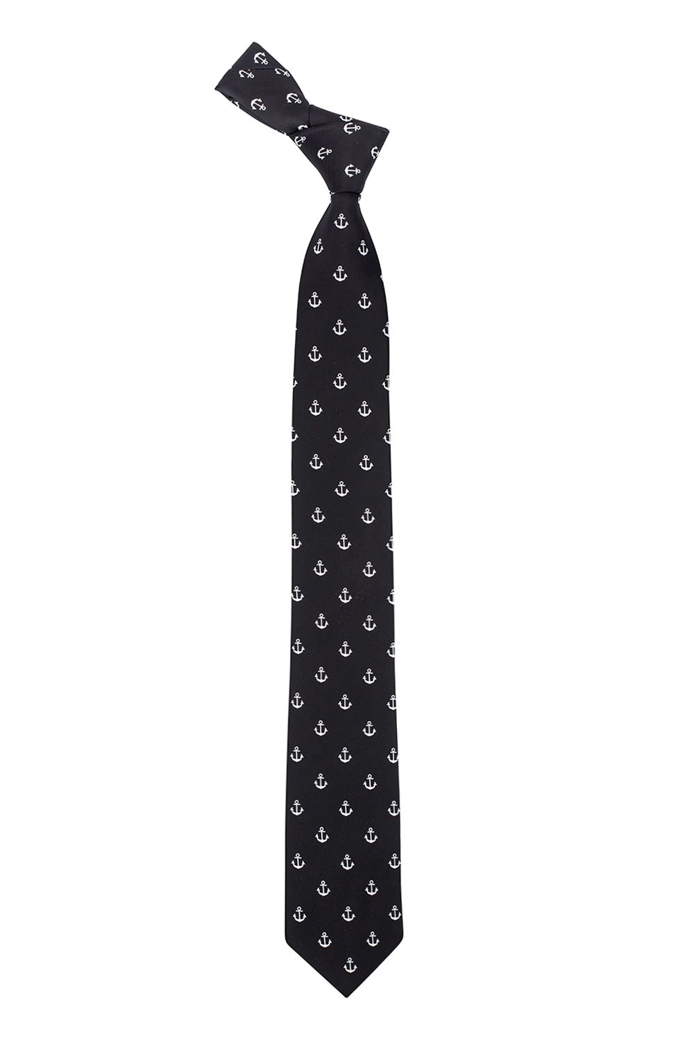 Black Conversational Microfiber Necktie for Men