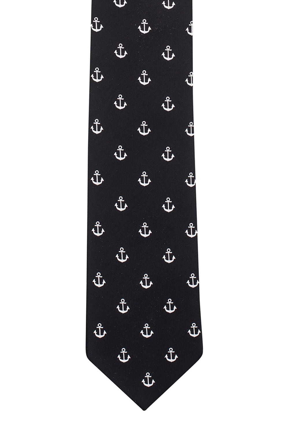 Black Conversational Microfiber Necktie for Men