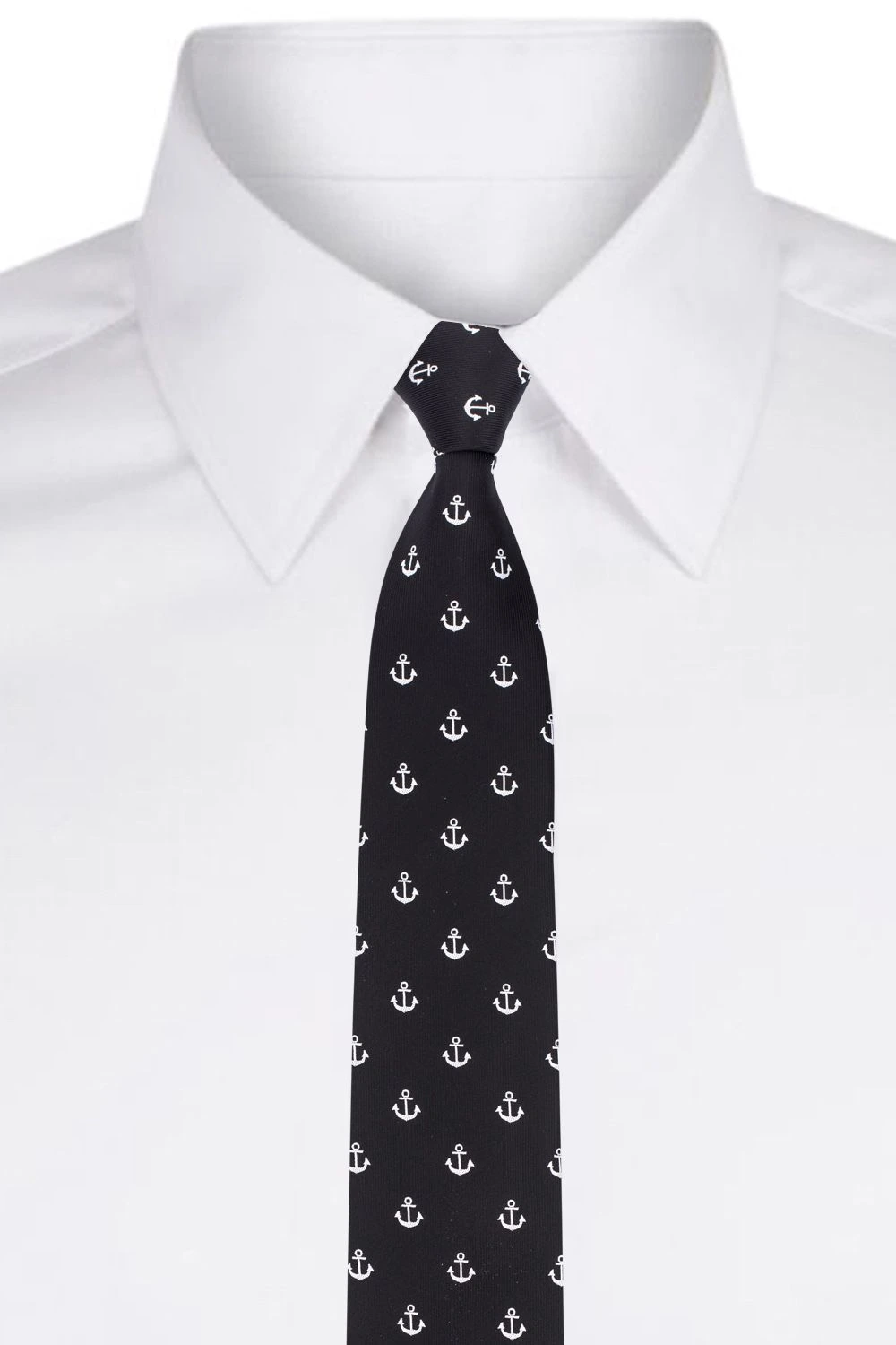 Black Conversational Microfiber Necktie for Men