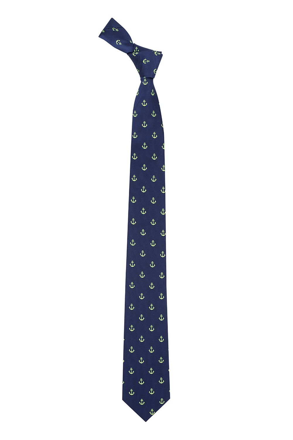 Blue Conversational Microfiber Necktie for Men