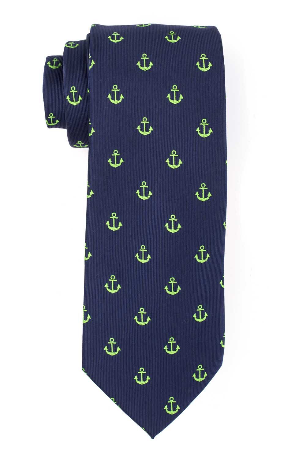 Blue Conversational Microfiber Necktie for Men