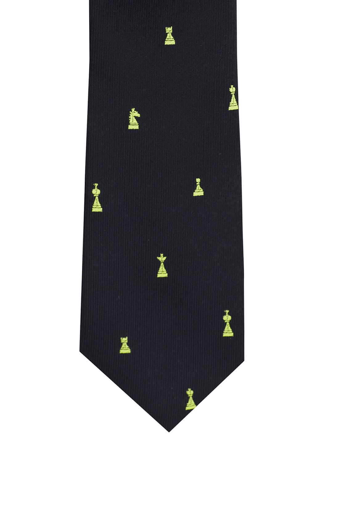 Black Conversational Microfiber Necktie for Men