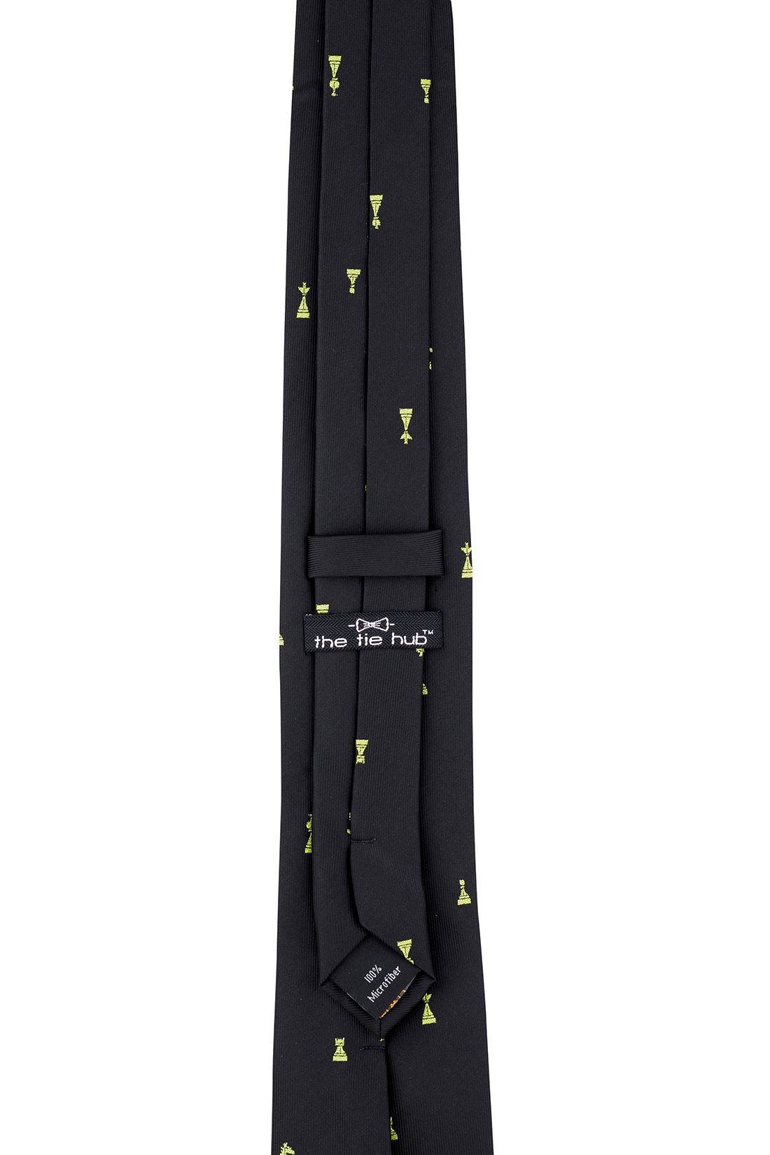 Black Conversational Microfiber Necktie for Men