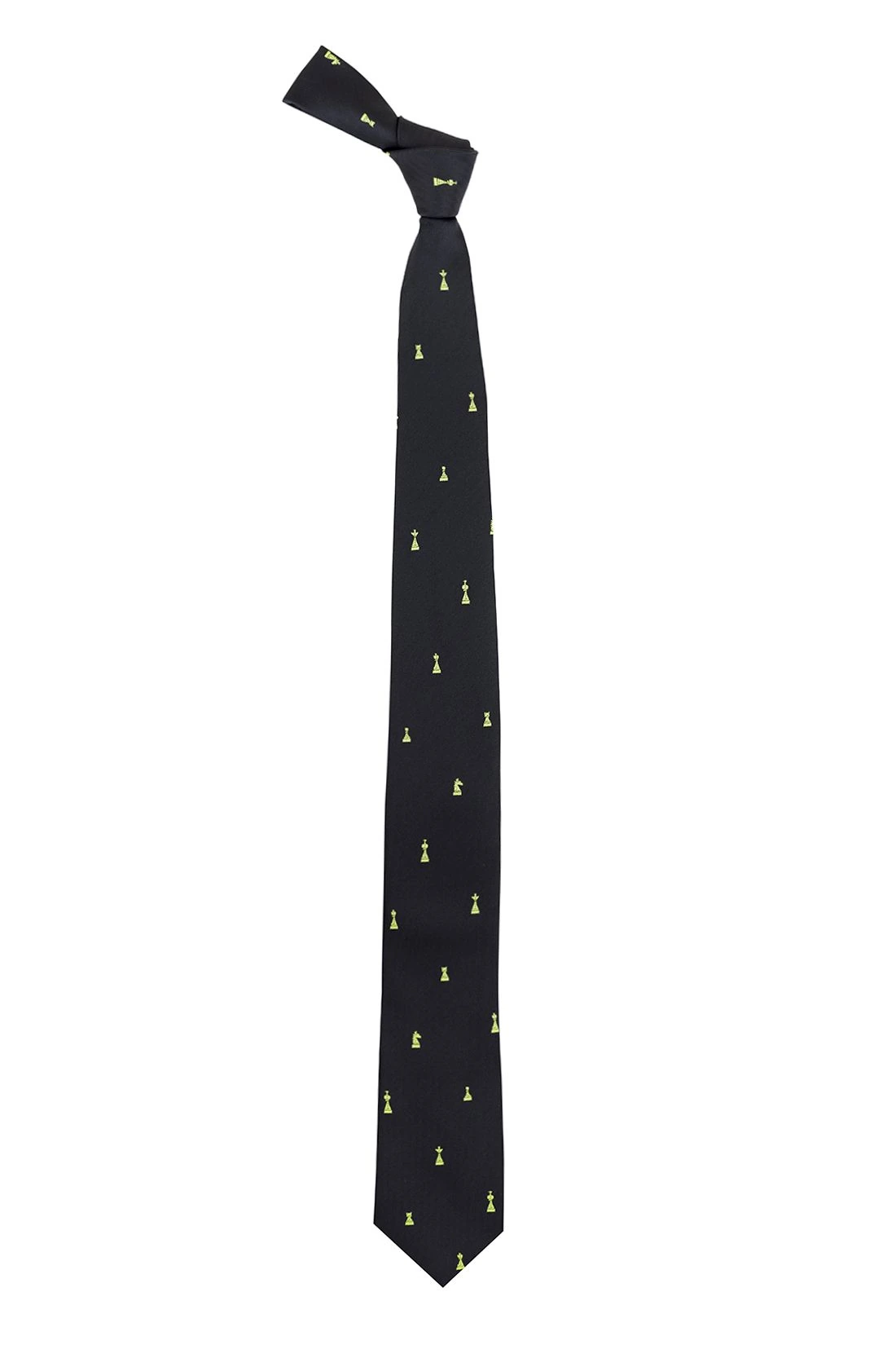Black Conversational Microfiber Necktie for Men