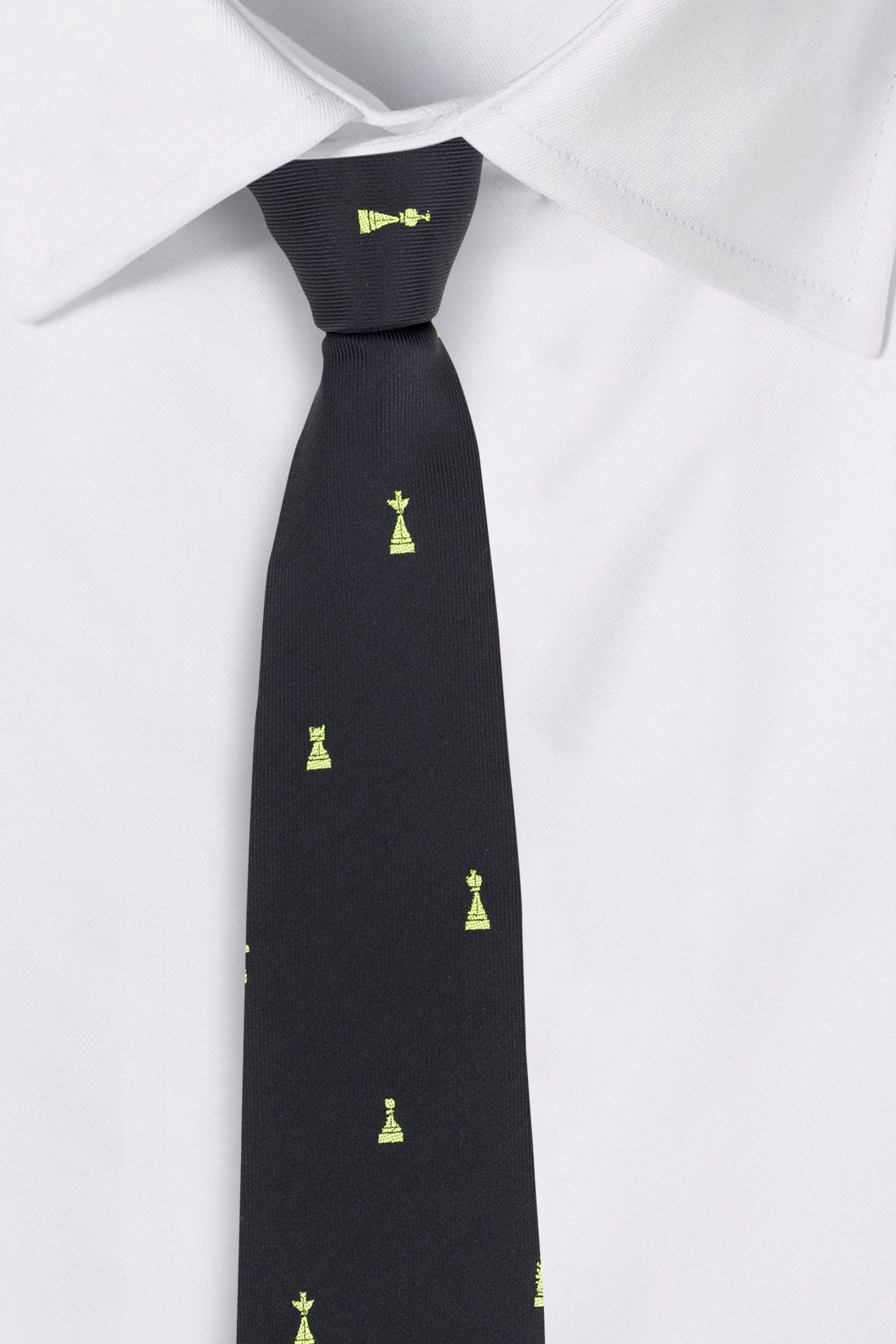Black Conversational Microfiber Necktie for Men