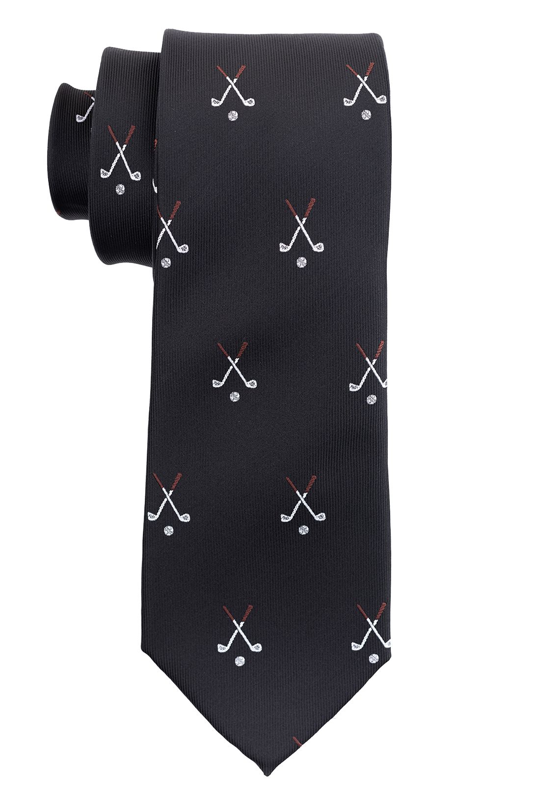 Black Conversational Microfiber Necktie for Men