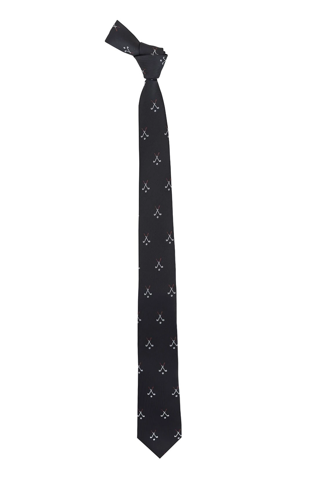 Black Conversational Microfiber Necktie for Men