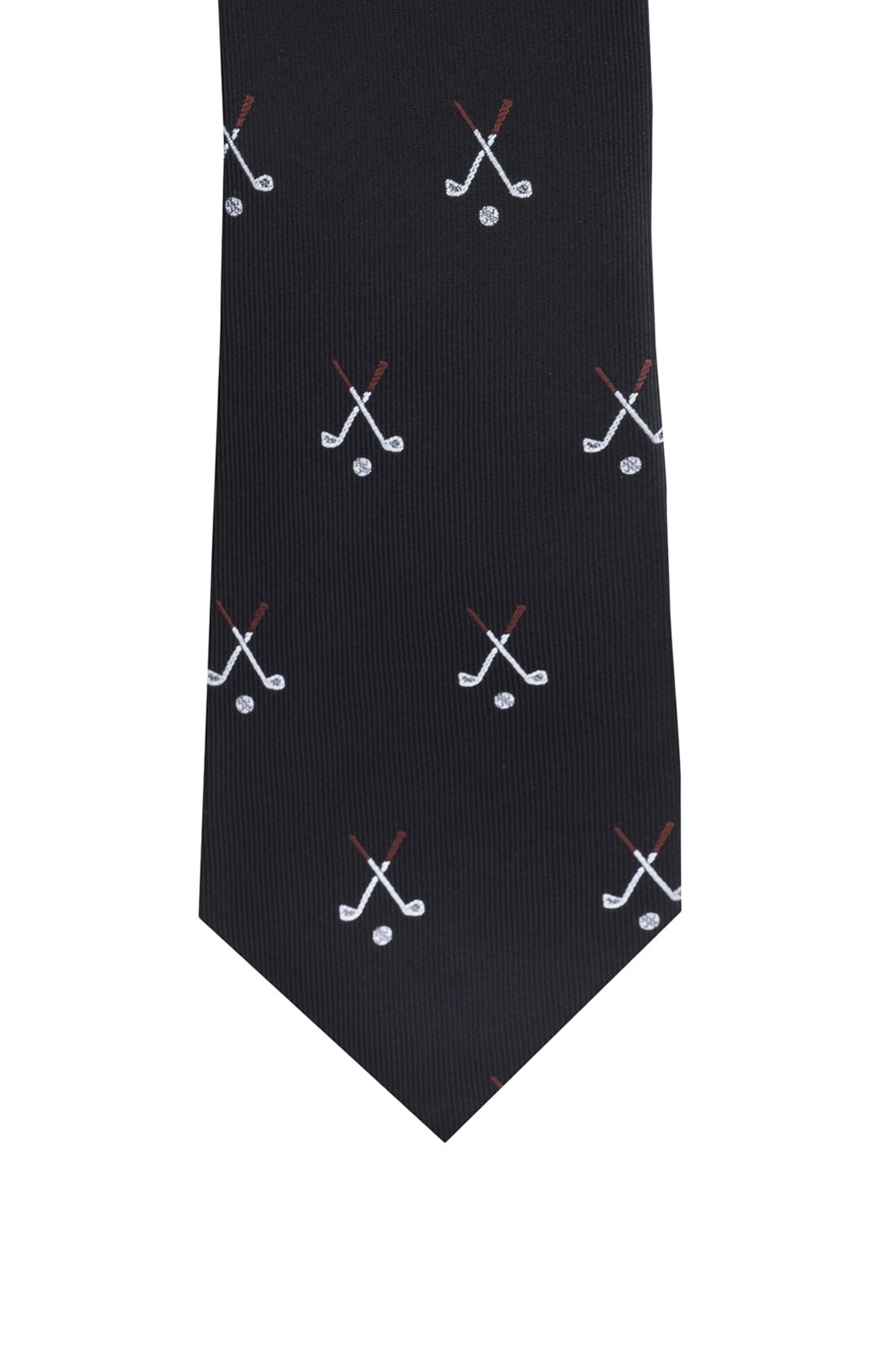 Black Conversational Microfiber Necktie for Men