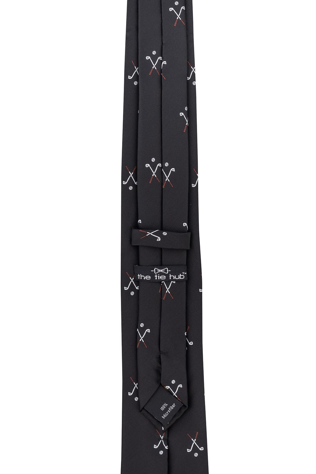 Black Conversational Microfiber Necktie for Men