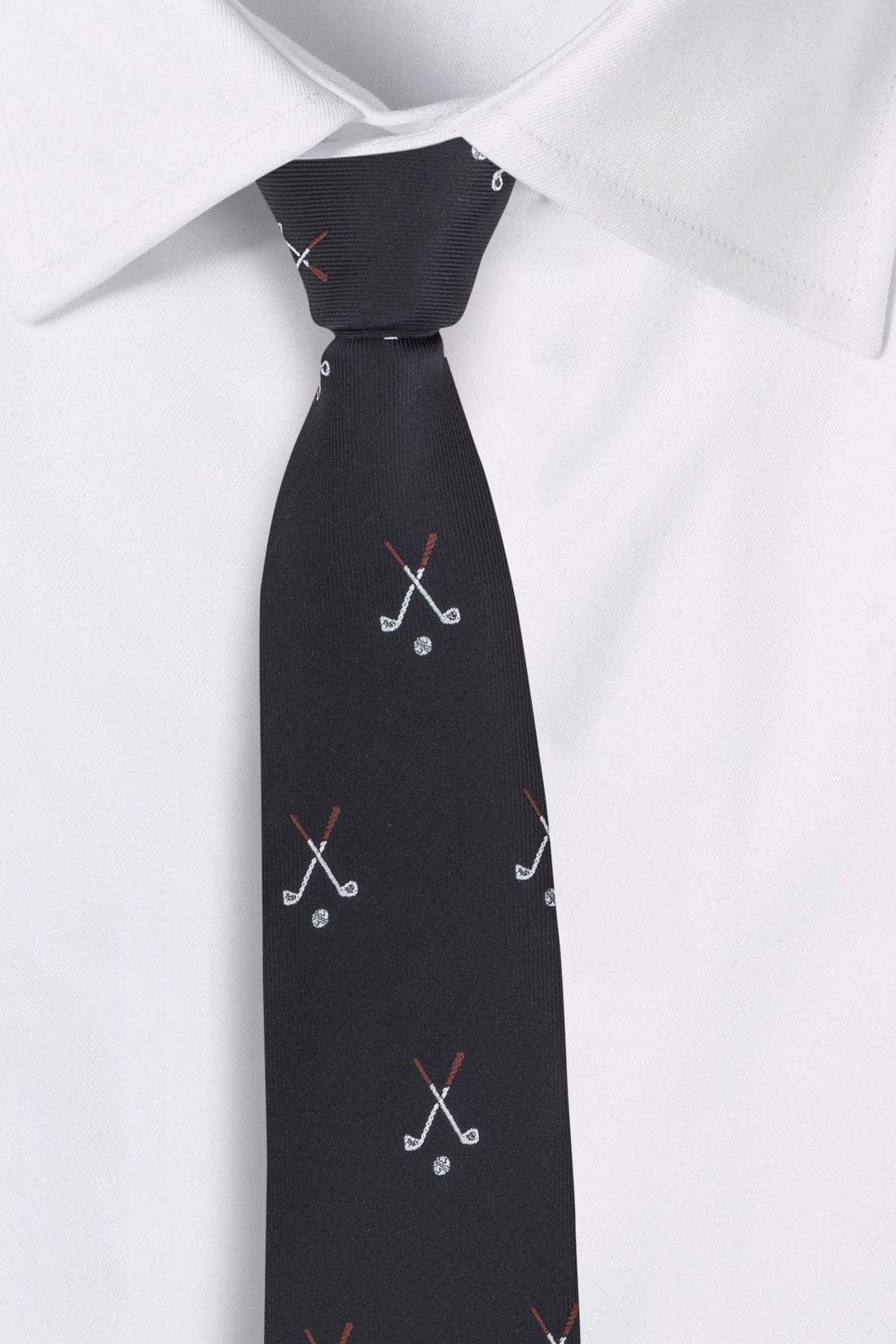 Black Conversational Microfiber Necktie for Men