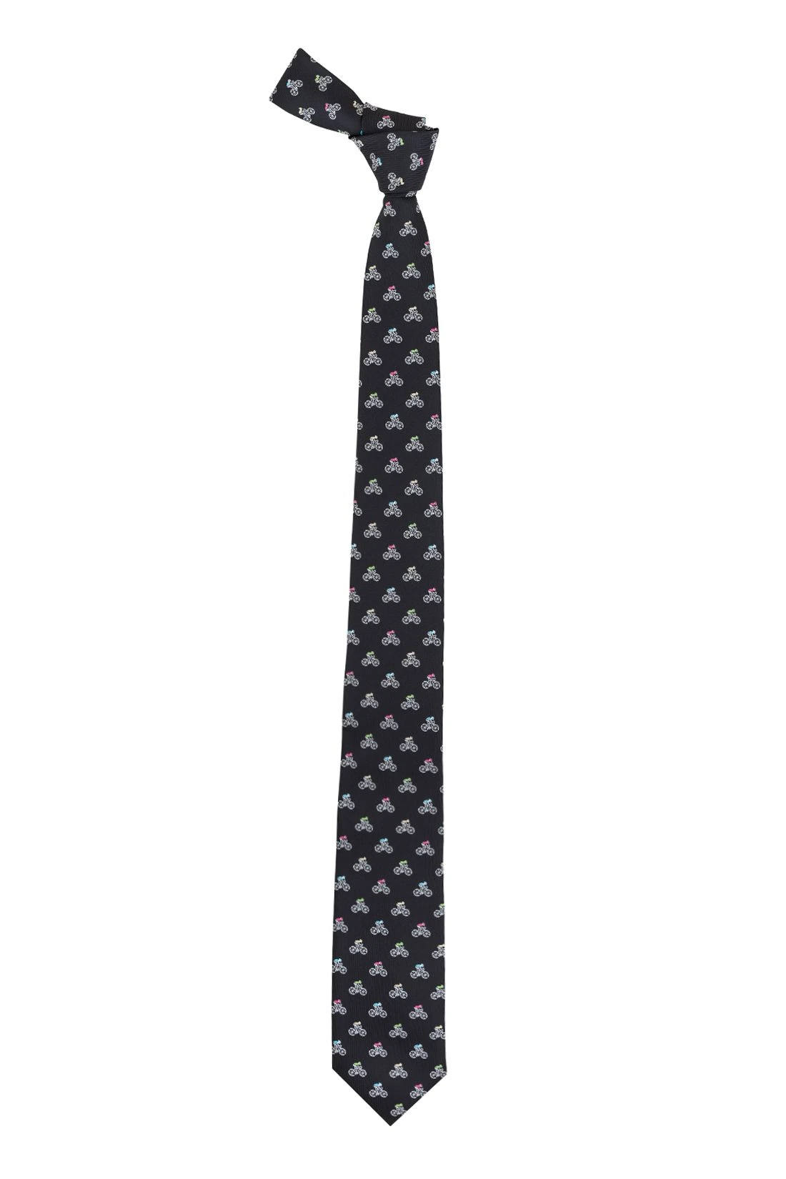 Black Conversational Microfiber Necktie for Men