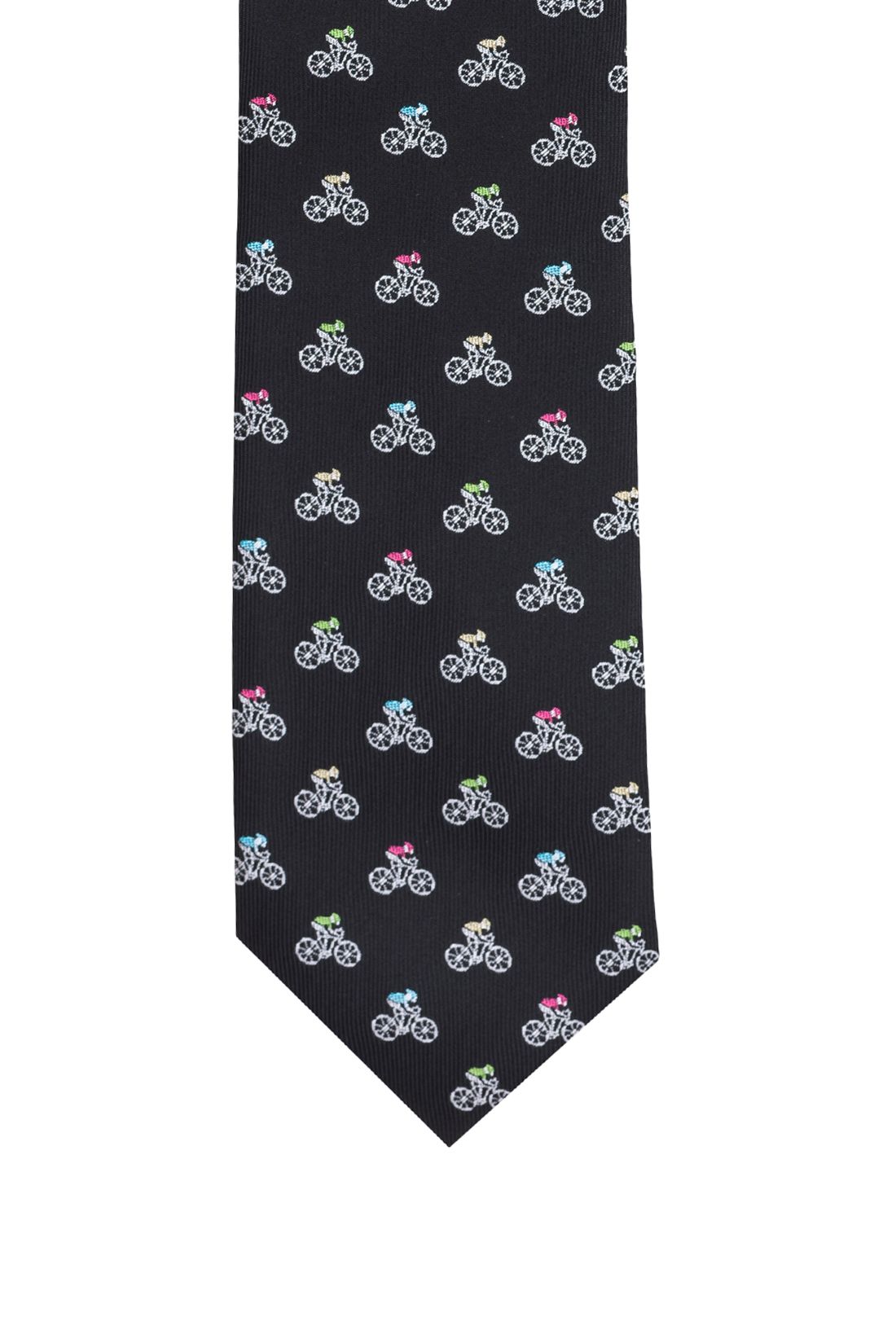 Black Conversational Microfiber Necktie for Men