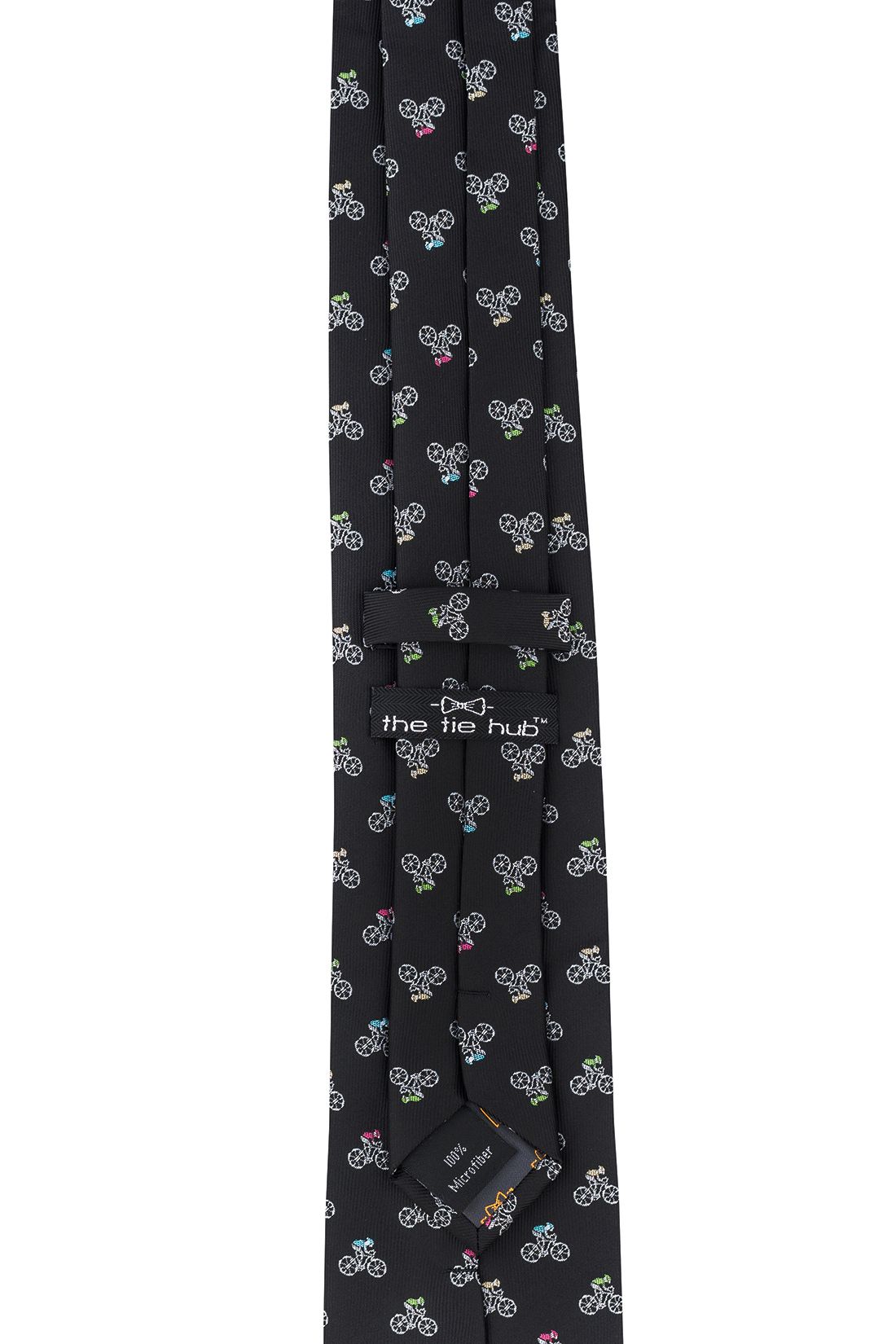 Black Conversational Microfiber Necktie for Men