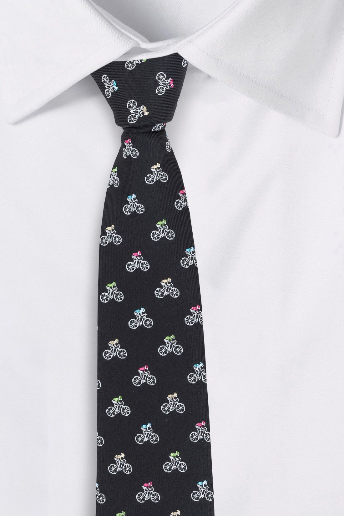 Black Conversational Microfiber Necktie for Men