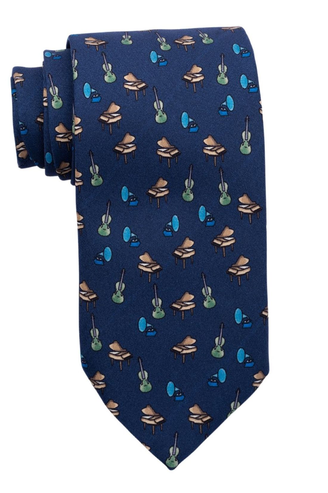 Blue Conversational Como Silk Necktie for Men