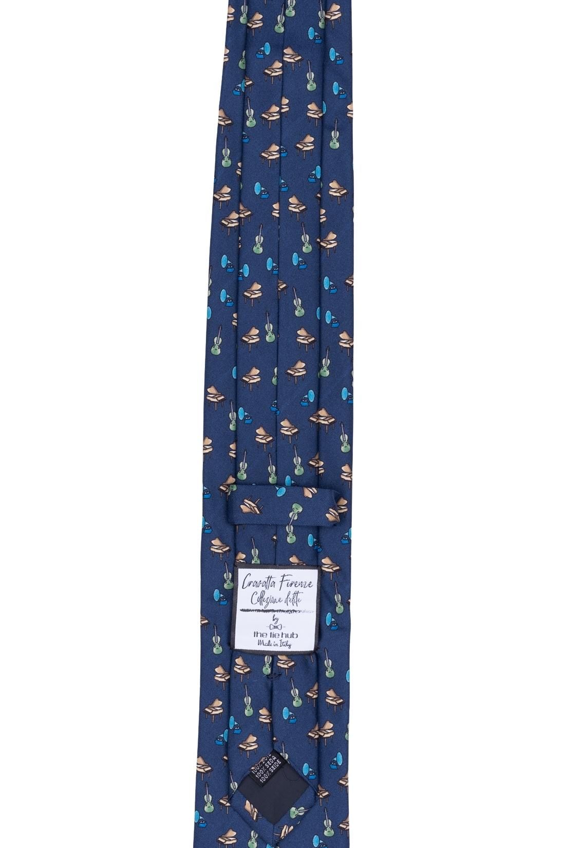 Blue Conversational Como Silk Necktie for Men