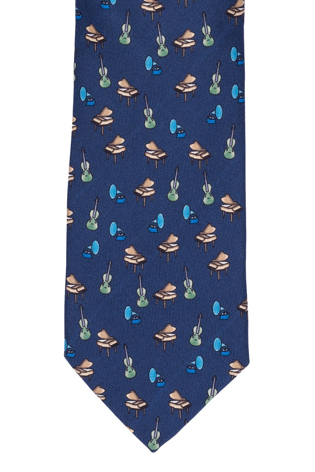 Blue Conversational Como Silk Necktie for Men