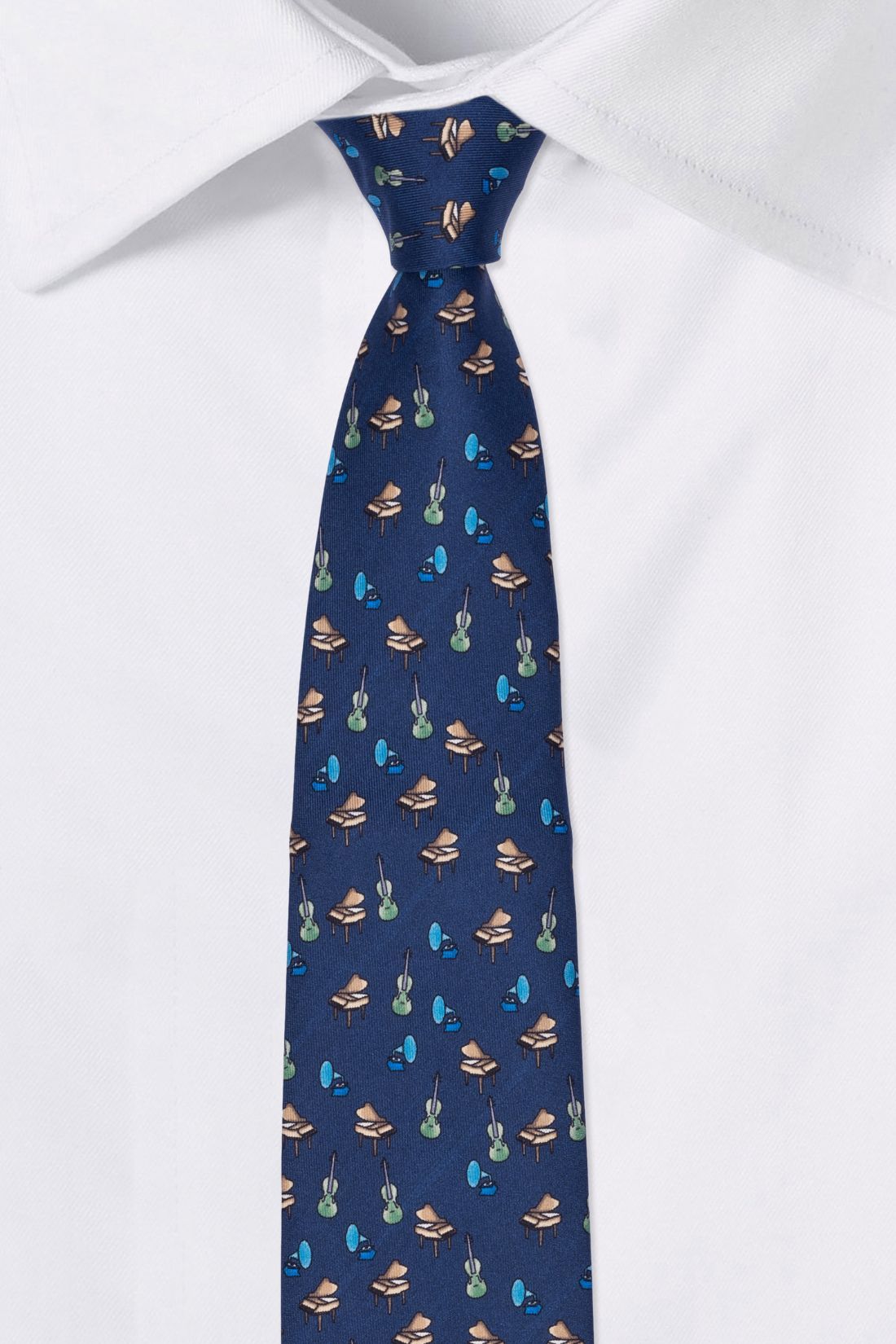 Blue Conversational Como Silk Necktie for Men