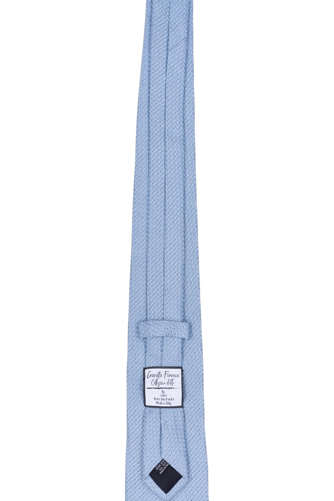Blue Solid Grenadine Silk Necktie for Men