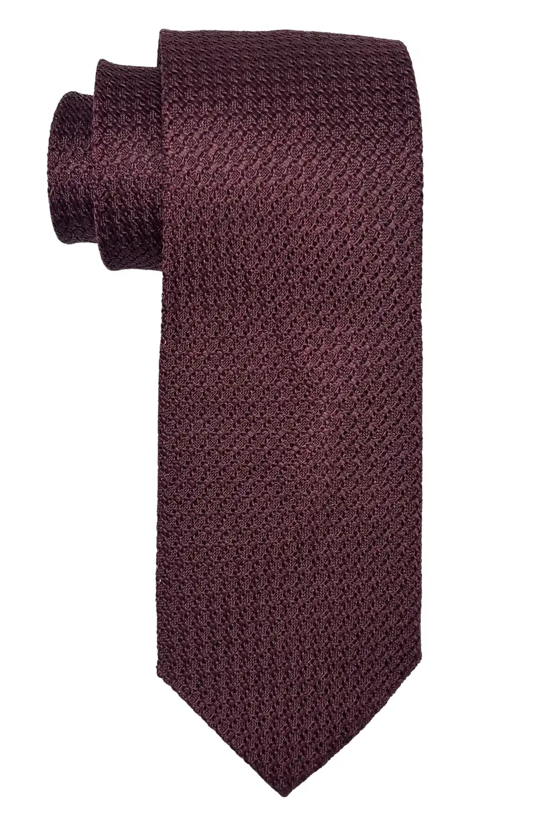 Red Solid Grenadine Silk Necktie for Men