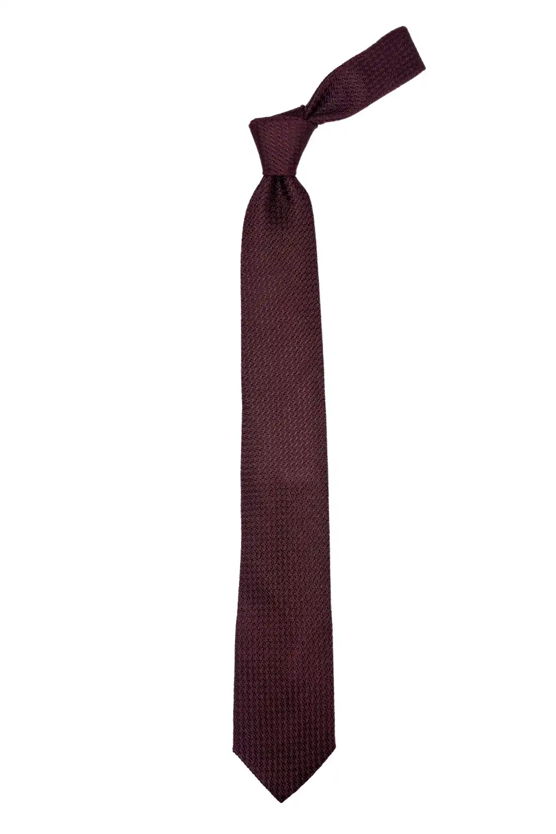 Red Solid Grenadine Silk Necktie for Men