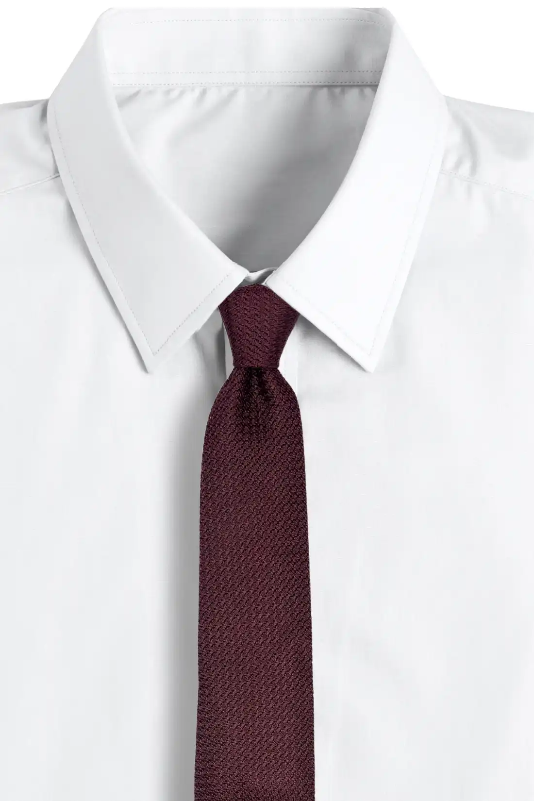 Red Solid Grenadine Silk Necktie for Men