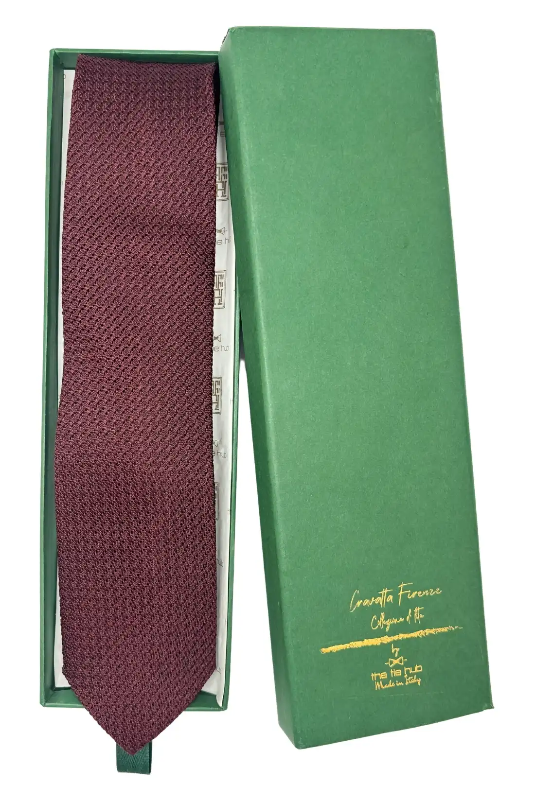 Red Solid Grenadine Silk Necktie for Men