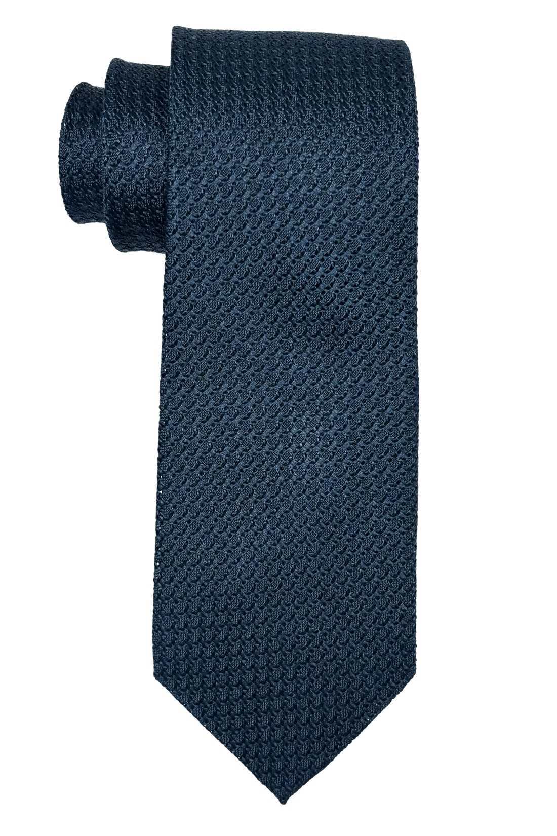 Blue Solid Grenadine Silk Necktie for Men