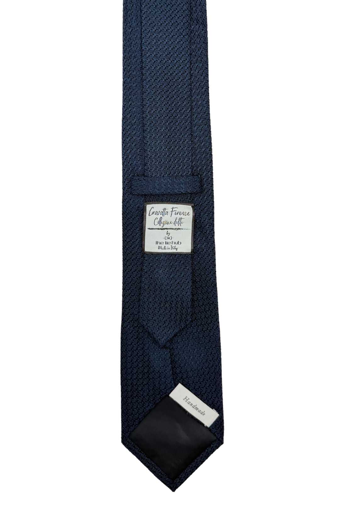 Blue Solid Grenadine Silk Necktie for Men