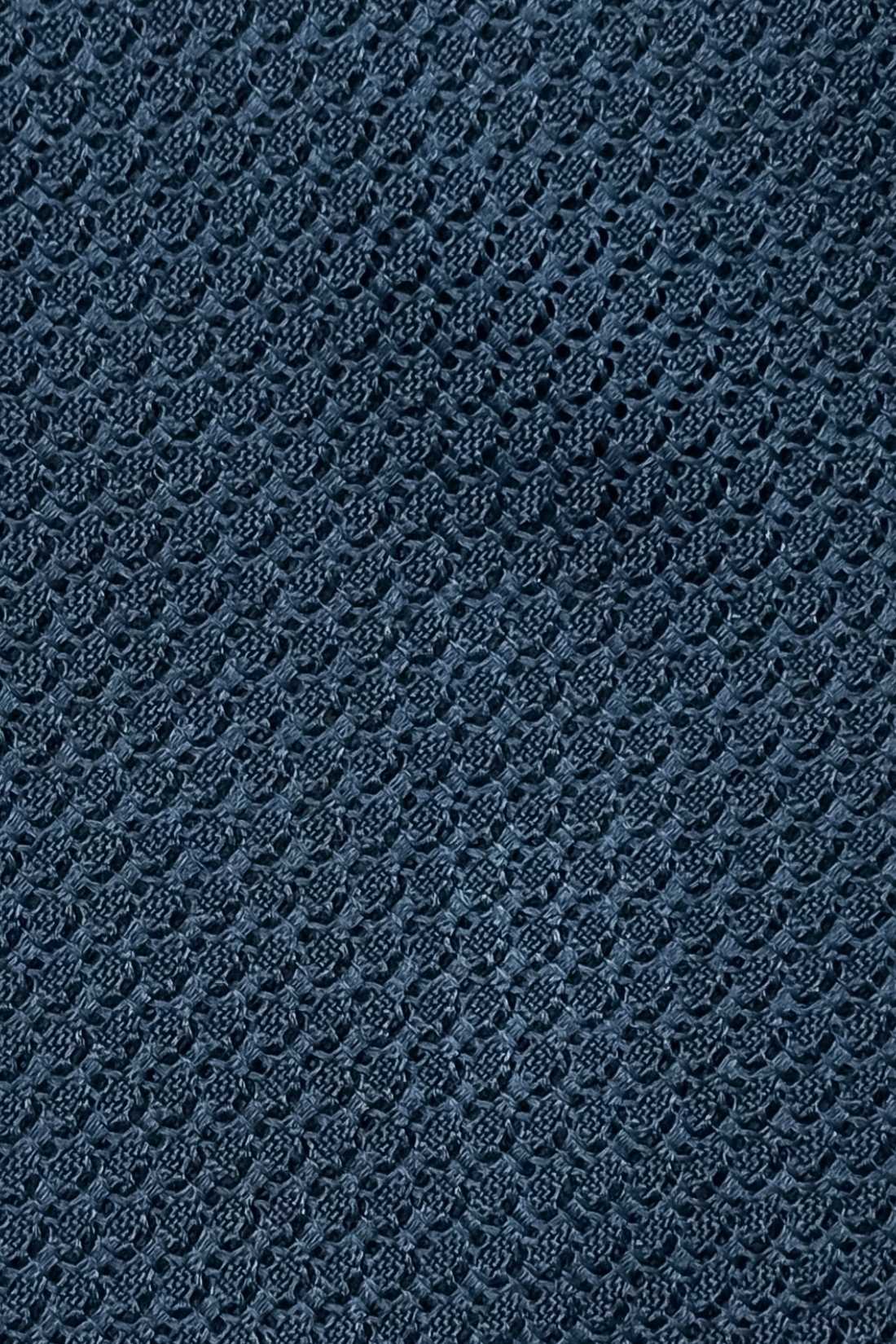 Blue Solid Grenadine Silk Necktie for Men