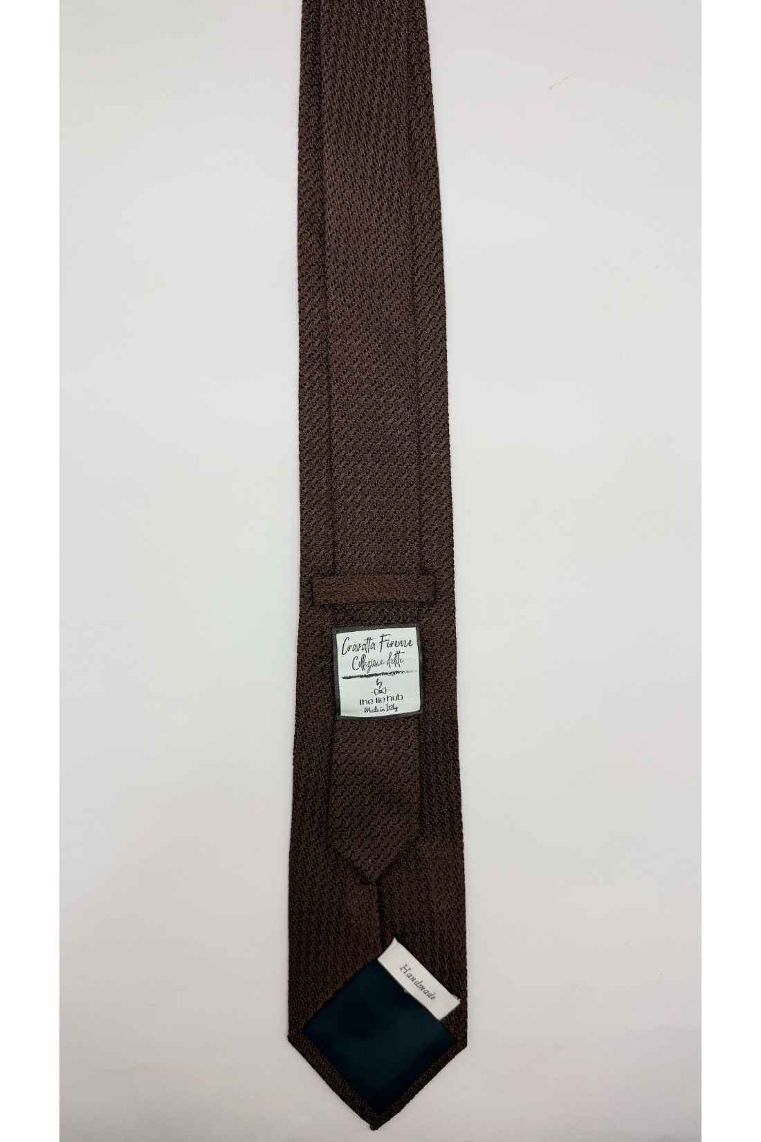 Brown Solid Grenadine Silk Necktie for Men