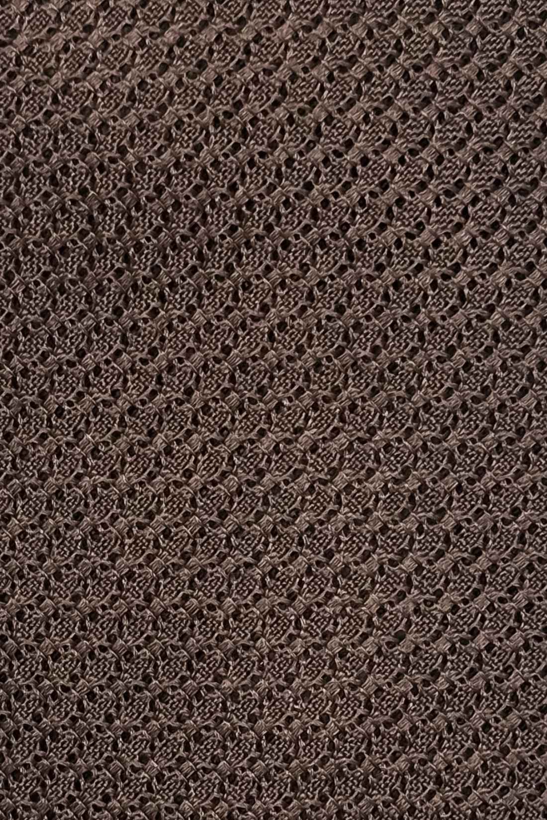 Brown Solid Grenadine Silk Necktie for Men