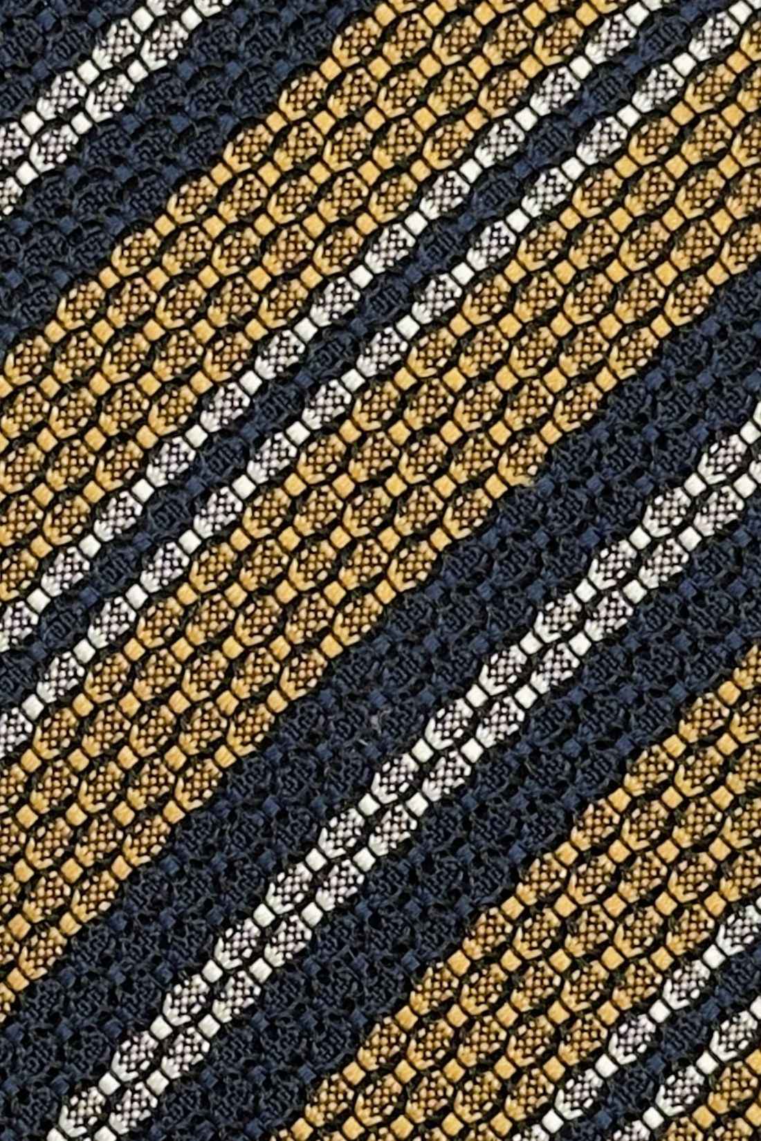 Yellow Striped Grenadine Silk Necktie for Men